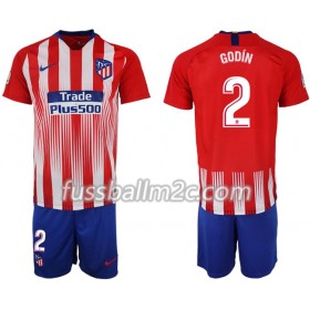 Fußballtrikots Atlético Madrid GODIN 2 Kinder Heim Trikotsatz 2018-2019